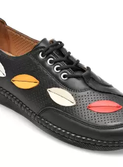 Pantofi IMAGE negri, 22110, din piele naturala